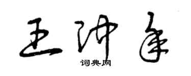 曾慶福王沖年草書個性簽名怎么寫