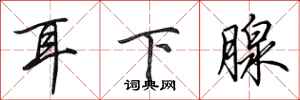 田英章耳下腺行書怎么寫