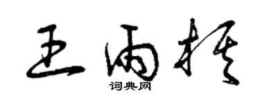 曾慶福王雨棋草書個性簽名怎么寫