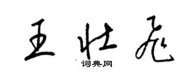 梁錦英王壯飛草書個性簽名怎么寫