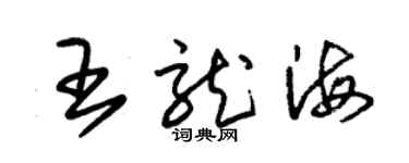 朱錫榮王龍海草書個性簽名怎么寫