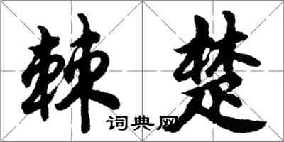 胡問遂棘楚行書怎么寫