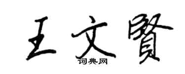 王正良王文賢行書個性簽名怎么寫