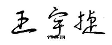 曾慶福王宇捷草書個性簽名怎么寫