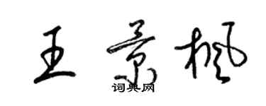 梁錦英王景楓草書個性簽名怎么寫