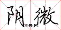 荊霄鵬陰微行書怎么寫