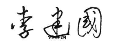 駱恆光李建國草書個性簽名怎么寫
