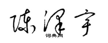 梁錦英陳澤宇草書個性簽名怎么寫