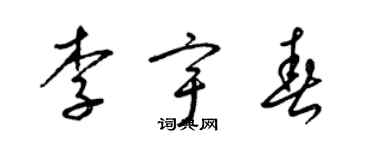 梁錦英李宇春草書個性簽名怎么寫