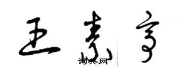 曾慶福王素亭草書個性簽名怎么寫