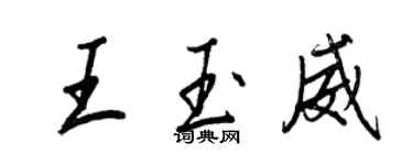 王正良王玉威行書個性簽名怎么寫