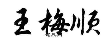 胡問遂王梅順行書個性簽名怎么寫