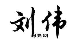 胡問遂劉偉行書個性簽名怎么寫