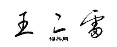 梁錦英王二雷草書個性簽名怎么寫