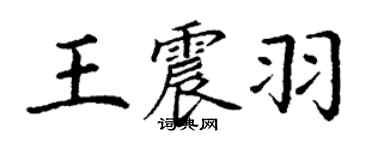 丁謙王震羽楷書個性簽名怎么寫
