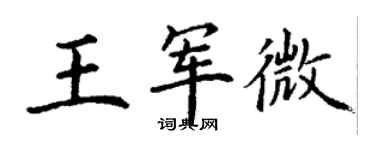 丁謙王軍微楷書個性簽名怎么寫