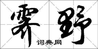 胡問遂霽野行書怎么寫