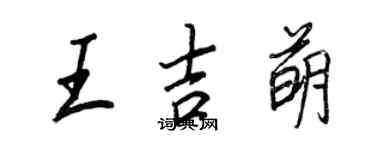 王正良王吉萌行書個性簽名怎么寫