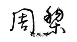 曾慶福周黎草書個性簽名怎么寫