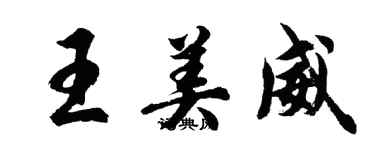 胡問遂王美威行書個性簽名怎么寫