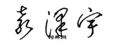 駱恆光袁澤宇草書個性簽名怎么寫