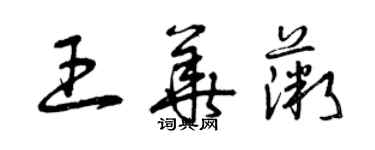 曾慶福王華薇草書個性簽名怎么寫