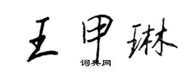 王正良王甲琳行書個性簽名怎么寫