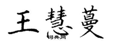 丁謙王慧蔓楷書個性簽名怎么寫