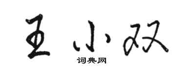 駱恆光王小雙行書個性簽名怎么寫