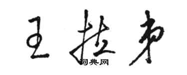 駱恆光王拉弟草書個性簽名怎么寫