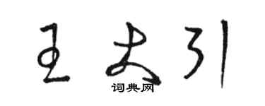 駱恆光王大引草書個性簽名怎么寫