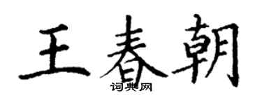 丁謙王春朝楷書個性簽名怎么寫