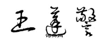 曾慶福王蓬警草書個性簽名怎么寫