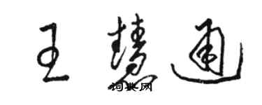 駱恆光王慧通草書個性簽名怎么寫