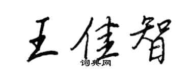 王正良王佳智行書個性簽名怎么寫