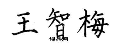 何伯昌王智梅楷書個性簽名怎么寫