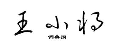 梁錦英王小將草書個性簽名怎么寫