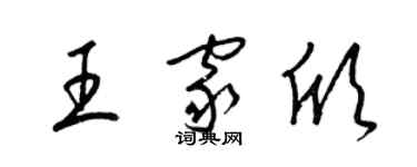 梁錦英王家欣草書個性簽名怎么寫