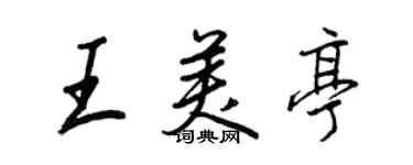 王正良王美亭行書個性簽名怎么寫