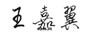 駱恆光王嘉翼行書個性簽名怎么寫