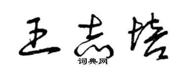 曾慶福王志培草書個性簽名怎么寫