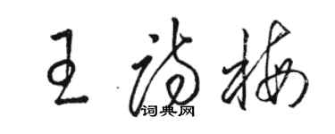 駱恆光王詩梅草書個性簽名怎么寫