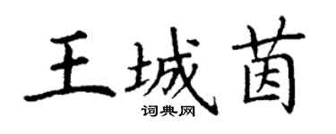 丁謙王城茵楷書個性簽名怎么寫