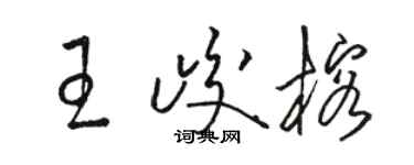 駱恆光王峻榕草書個性簽名怎么寫