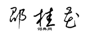 梁錦英邵桂花草書個性簽名怎么寫