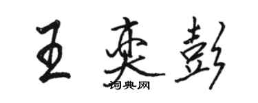 駱恆光王奕彭行書個性簽名怎么寫