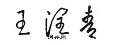 駱恆光王潤青草書個性簽名怎么寫