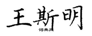 丁謙王斯明楷書個性簽名怎么寫
