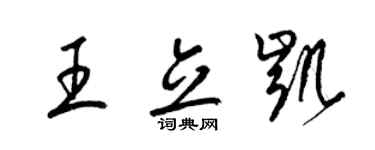 梁錦英王立凱草書個性簽名怎么寫