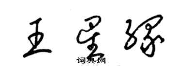 梁錦英王星緣草書個性簽名怎么寫